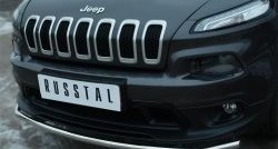 15 999 р. Одинарная защита переднего бампера из трубы диаметром 42 мм SLITKOFF  Jeep Cherokee  KL (2014-2017) дорестайлинг  с доставкой в г. Краснодар. Увеличить фотографию 4