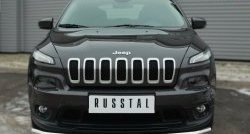 Одинарная защита переднего бампера диаметром 63 мм SLITKOFF Jeep (Джип) Cherokee (Чироки)  KL (2014-2017) KL дорестайлинг