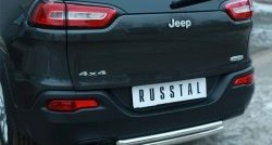 18 299 р. Защита заднего бампера (Ø63 и 42 мм, нержавейка) SLITKOFF  Jeep Cherokee  KL (2014-2017) дорестайлинг  с доставкой в г. Краснодар. Увеличить фотографию 2