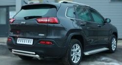 18 299 р. Защита заднего бампера (Ø63 и 42 мм, нержавейка) SLITKOFF  Jeep Cherokee  KL (2014-2017) дорестайлинг  с доставкой в г. Краснодар. Увеличить фотографию 3