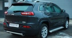 16 649 р. Одинарная защита заднего бампера из трубы диаметром 63 мм SLITKOFF Jeep Cherokee KL дорестайлинг (2014-2017)  с доставкой в г. Краснодар. Увеличить фотографию 3