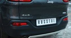 16 849 р. Защита заднего бампера (Ø75x42 мм, нержавейка) Russtal Jeep Cherokee KL дорестайлинг (2014-2017)  с доставкой в г. Краснодар. Увеличить фотографию 3