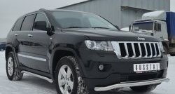 16 899 р. Защита переднего бампера (Ø63 мм волна, нержавейка) SLITKOFF  Jeep Grand Cherokee  WK2 (2010-2013) дорестайлинг  с доставкой в г. Краснодар. Увеличить фотографию 3