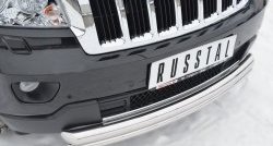 15 449 р. Защита переднего бампера (2 трубыØ76 и 42 мм, нержавейка) SLITKOFF  Jeep Grand Cherokee  WK2 (2010-2013) дорестайлинг  с доставкой в г. Краснодар. Увеличить фотографию 2