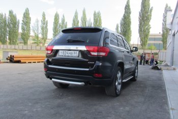 5 999 р. Защита заднего бампера из трубы d76 Slitkoff (короткая)  Jeep Grand Cherokee  WK2 (2010-2013) дорестайлинг (Цвет: серебристый)  с доставкой в г. Краснодар. Увеличить фотографию 5