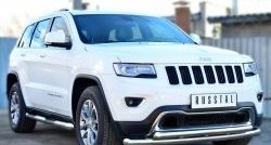 22 499 р. Защита переднего бампера (2 трубыØ76 и 63 мм, нержавейка) SLITKOFF  Jeep Grand Cherokee  WK2 (2013-2018) 1-ый рестайлинг  с доставкой в г. Краснодар. Увеличить фотографию 3