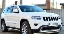 15 799 р. Защита порогов из круглой трубы диаметром 63 мм Russtal Jeep Grand Cherokee WK2 дорестайлинг (2010-2013) (Защита порогов с со скосами на торцах (вариант 1))  с доставкой в г. Краснодар. Увеличить фотографию 4