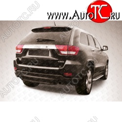 6 649 р. Защита заднего бампера из трубы d57 Slitkoff (короткая)  Jeep Grand Cherokee  WK2 (2010-2013) дорестайлинг (Цвет: серебристый)  с доставкой в г. Краснодар