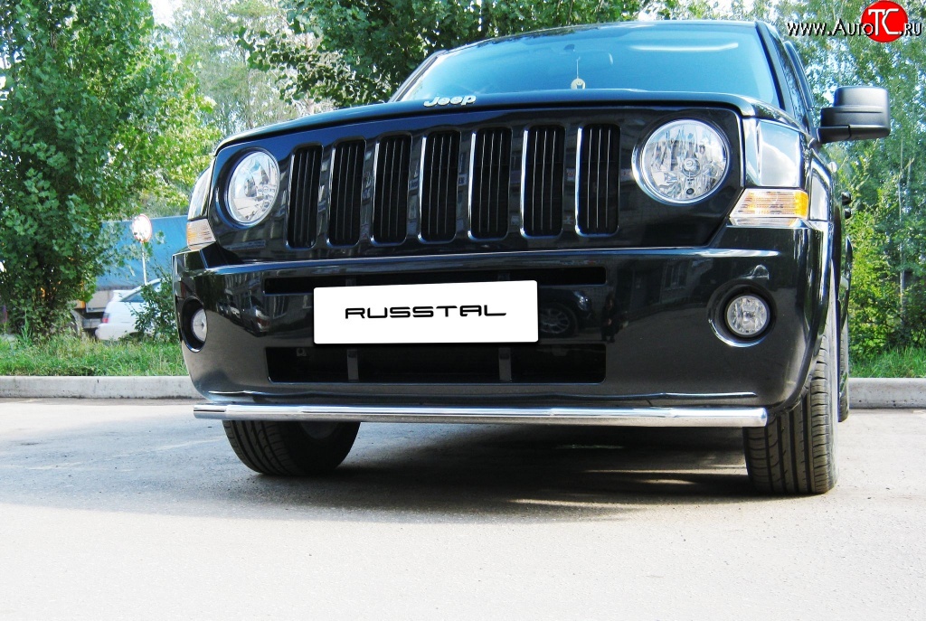 8 249 р. Одинарная защита переднего бампера диаметром 42 мм Russtal Jeep Liberty KK (2007-2013)  с доставкой в г. Краснодар