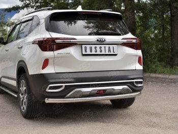 16 899 р. Защита заднего бампера (Ø63 мм, нержавейка) RUSSTAL  KIA Seltos (2019-2024)  с доставкой в г. Краснодар. Увеличить фотографию 2