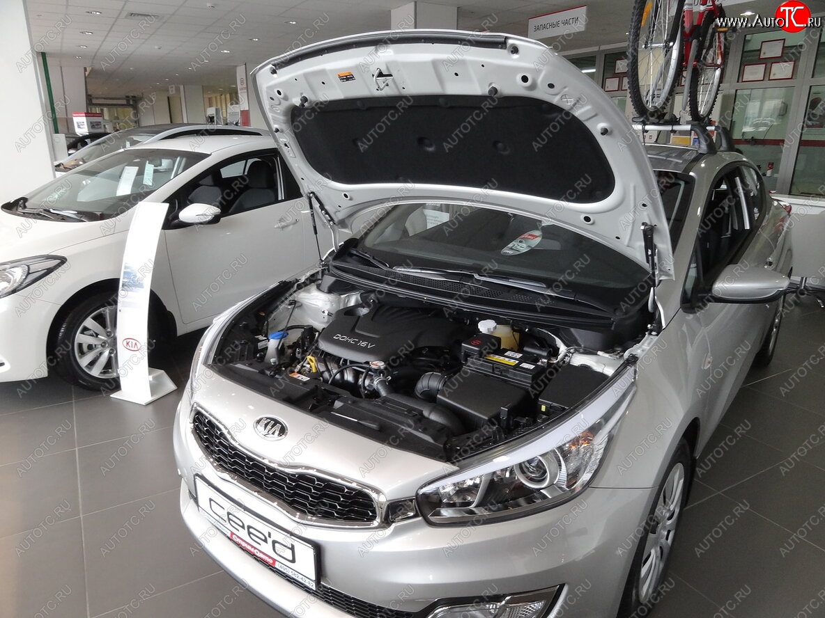 2 049 р. Упоры капота Russtal KIA Ceed 2 JD дорестайлинг, хэтчбэк (2012-2015)  с доставкой в г. Краснодар