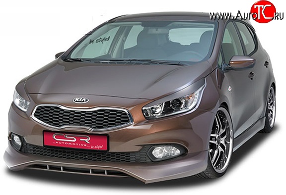 4 749 р. Накладка на передний бампер CSR (уценка)  KIA Ceed  2 JD (2012-2016) дорестайлинг универсал, дорестайлинг, хэтчбэк  с доставкой в г. Краснодар