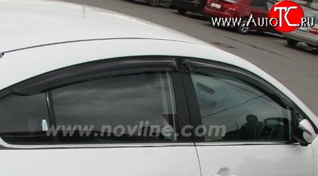 593 р. Комплект дефлекторов окон (ветровиков) 4 шт. Novline KIA Cerato 2 TD седан (2008-2013)  с доставкой в г. Краснодар