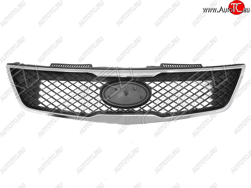 2 879 р. Решётка радиатора SAT (хром молдинг, дорестайлинг) KIA Cerato 2 TD седан (2008-2013) (Неокрашенная)  с доставкой в г. Краснодар