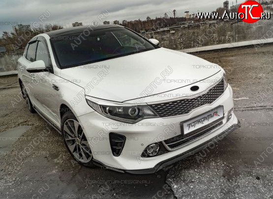 8 499 р. Юбка переднего бампера (только GT-Line бампер) TopKontur Design KIA Optima 4 JF дорестайлинг универсал (2015-2018) (Неокрашенная)  с доставкой в г. Краснодар