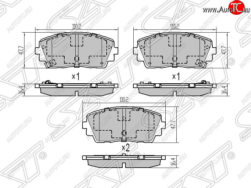 1 029 р. Колодки тормозные SAT (передние)  KIA Picanto ( 2 TA хэтчбэк 5 дв.,  2 TA хэтчбэк 3 дв.) (2011-2015) дорестайлинг, дорестайлинг  с доставкой в г. Краснодар