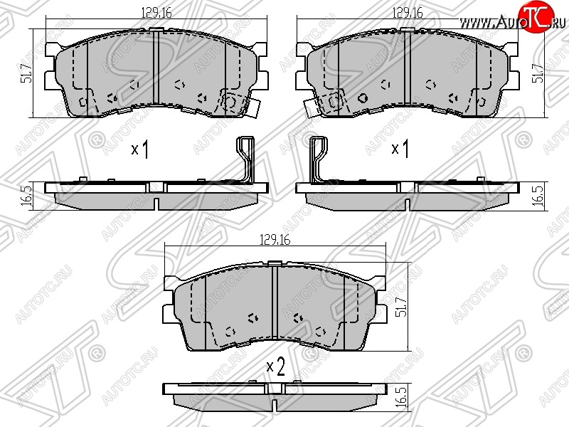 1 139 р. Колодки тормозные SAT (передние)  KIA Rio  1 DC - Shuma  с доставкой в г. Краснодар