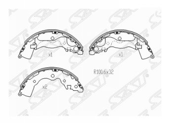 Комплект задних тормозных колодок SAT KIA Rio 2 JB дорестайлинг седан (2005-2009)
