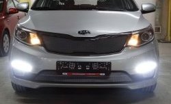 1 599 р. Сетка в решетку радиатора Russtal KIA Rio 3 QB рестайлинг седан (2015-2017) (хром)  с доставкой в г. Краснодар. Увеличить фотографию 2