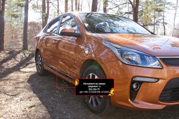 3 599 р. Молдинги дверей RA (№1, комплект 4 шт.) KIA Rio 4 FB дорестайлинг седан (2016-2020) (Поверхность глянец (под окраску), Неокрашенные)  с доставкой в г. Краснодар. Увеличить фотографию 3