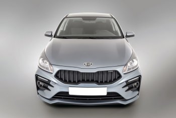 17 999 р. Передний бампер Kudos Original  KIA Rio  4 FB (2016-2020) дорестайлинг седан (Под прямоугольные ДХО с ПТФ, Неокрашенный)  с доставкой в г. Краснодар. Увеличить фотографию 2