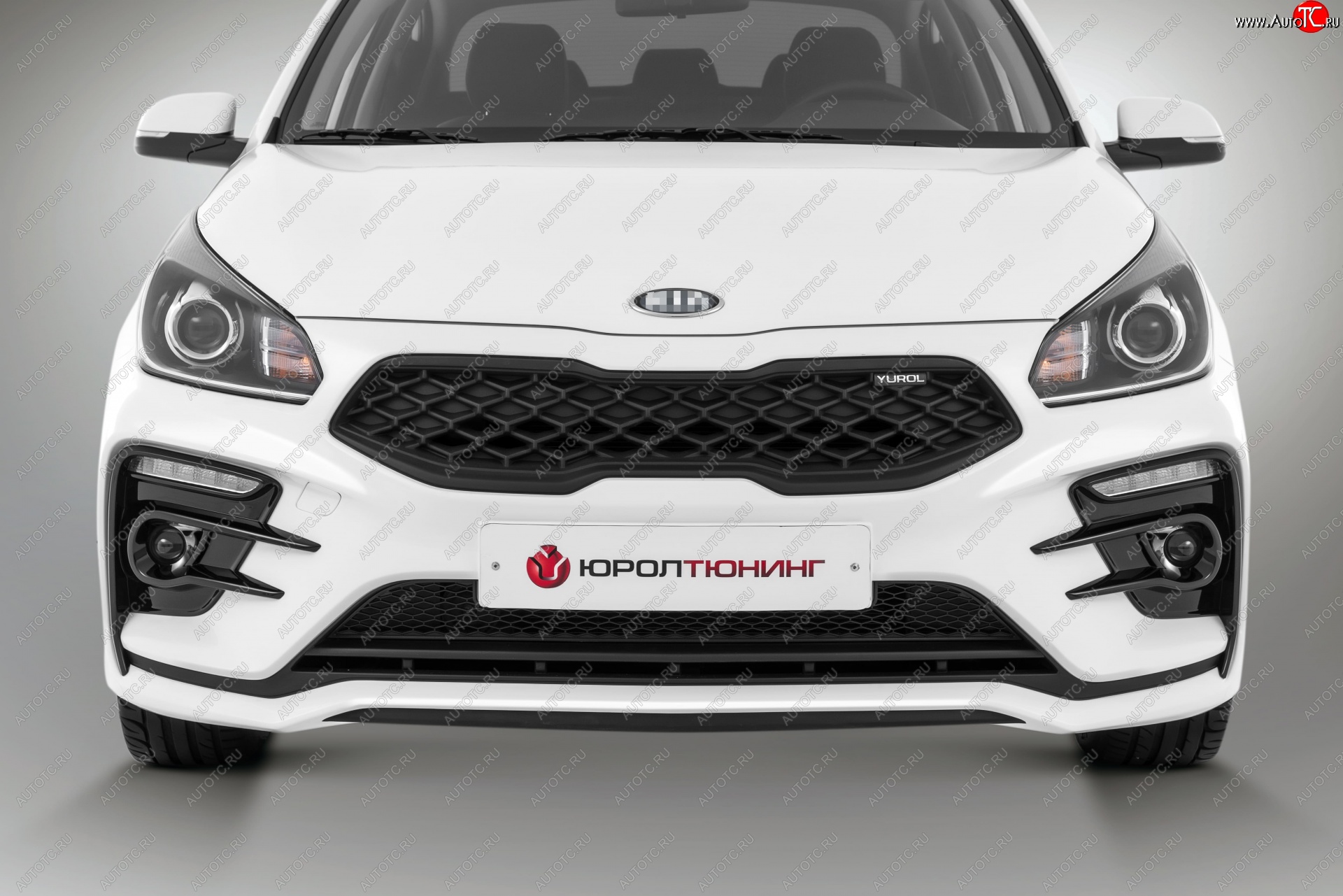 17 999 р. Передний бампер Kudos Romb  KIA Rio  4 FB (2016-2020) дорестайлинг седан (Под прямоугольные ДХО с ПТФ, Неокрашенный)  с доставкой в г. Краснодар