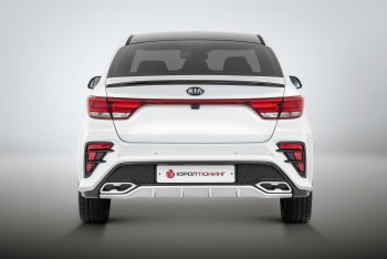 17 999 р. Задний бампер Kudos  KIA Rio  4 FB (2016-2020) дорестайлинг седан (Без парктроника, Неокрашенный)  с доставкой в г. Краснодар. Увеличить фотографию 4