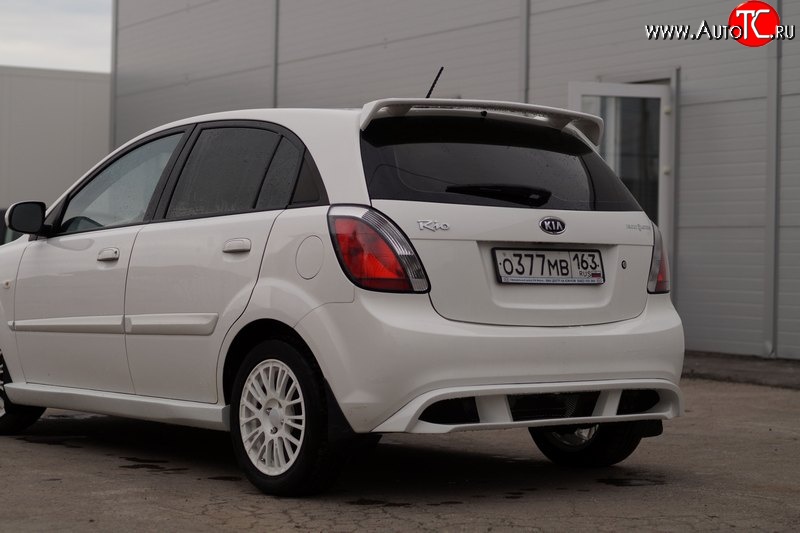 5 899 р. Накладка заднего бампера Vita Dm  KIA Rio ( 2 JB,  4 FB) (2005-2024) дорестайлинг, хэтчбэк 5 дв., рестайлинг, хэтчбэк 5 дв., рестайлинг седан (Неокрашенная)  с доставкой в г. Краснодар