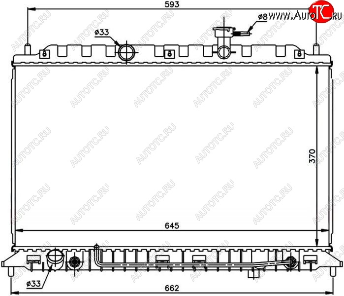 8 349 р. Радиатор двигателя SAT (пластинчатый, 1.4/1.6, МКПП/АКПП)  KIA Rio ( 2 JB,  4 FB) (2005-2024) дорестайлинг седан, дорестайлинг, хэтчбэк 5 дв., рестайлинг, хэтчбэк 5 дв., рестайлинг седан  с доставкой в г. Краснодар