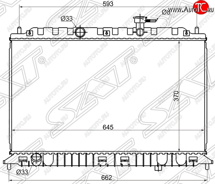 7 349 р. Радиатор двигателя SAT (пластинчатый, 1.4/1.6, МКПП)  KIA Rio ( 2 JB,  4 FB) (2005-2024) дорестайлинг седан, дорестайлинг, хэтчбэк 5 дв., рестайлинг, хэтчбэк 5 дв., рестайлинг седан  с доставкой в г. Краснодар