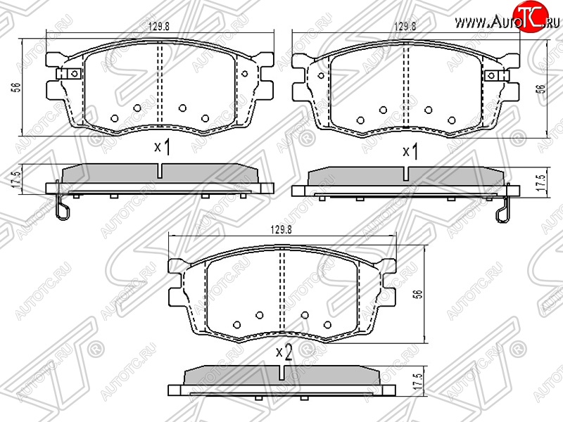 1 269 р. Колодки тормозные SAT (передние)  KIA Rio ( 2 JB,  4 FB) (2005-2024) дорестайлинг седан, дорестайлинг, хэтчбэк 5 дв., рестайлинг, хэтчбэк 5 дв., рестайлинг седан  с доставкой в г. Краснодар