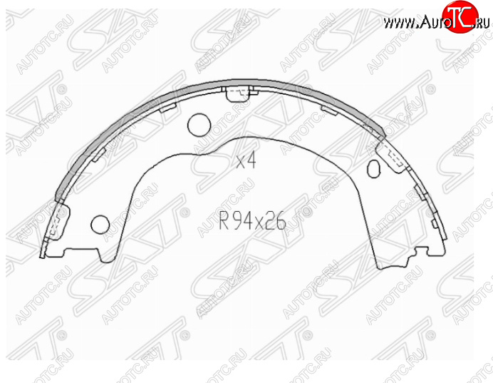 1 599 р. Колодки ручного тормоза SAT  Hyundai Santa Fe  CM (2009-2012), KIA Sorento  XM (2009-2012)  с доставкой в г. Краснодар