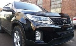 1 469 р. Нижняя сетка на бампер Russtal (черная)  KIA Sorento  XM (2012-2015) рестайлинг  с доставкой в г. Краснодар. Увеличить фотографию 2