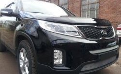 Нижняя сетка на бампер Russtal (хром) KIA (КИА) Sorento (Соренто)  XM (2012-2015) XM рестайлинг