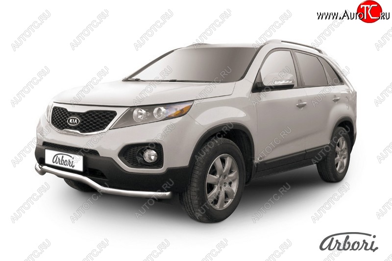 15 299 р. Защита переднего бампера Arbori (волна, нержавейка, 1 труба d57 mm). KIA Sorento XM дорестайлинг (2009-2012)  с доставкой в г. Краснодар