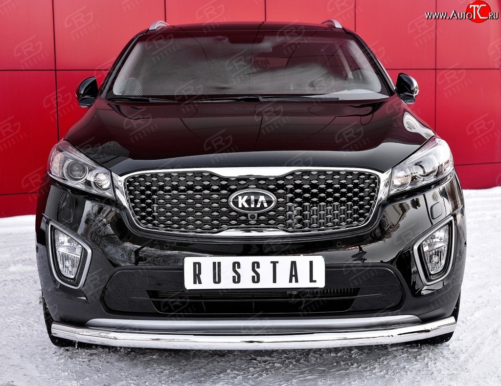 18 749 р. Одинарная защита переднего бампера диаметром 63 мм SLITKOFF  KIA Sorento  UM/Prime (2014-2018) дорестайлинг  с доставкой в г. Краснодар