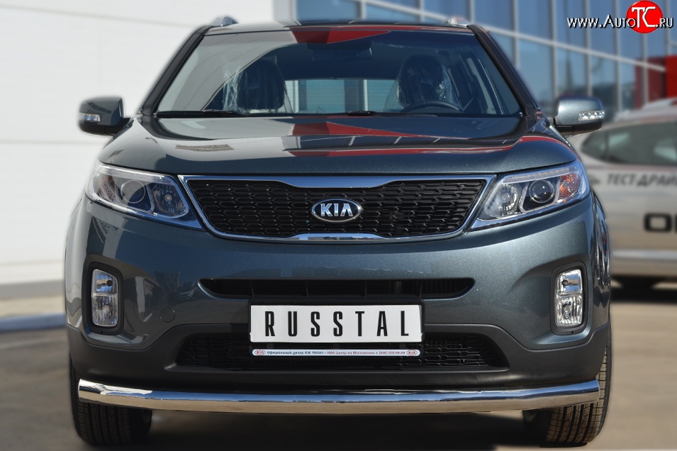 17 849 р. Одинарная защита переднего бампера диаметром 76 мм SLITKOFF  KIA Sorento  XM (2012-2015) рестайлинг  с доставкой в г. Краснодар