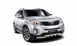 Широкая защита порогов Petroil Tuning KIA Sorento XM рестайлинг (2012-2015) ()