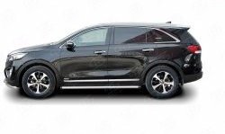 17 299 р. Защита порогов из круглой трубы диаметром 63 мм Russtal KIA Sorento UM/Prime дорестайлинг (2014-2018) (Защита порогов с со скосами на торцах (вариант 1))  с доставкой в г. Краснодар. Увеличить фотографию 2