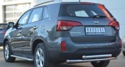 20 599 р. Защита заднего бампера (2 трубы Ø63 мм, нержавейка) SLITKOFF KIA Sorento XM рестайлинг (2012-2015)  с доставкой в г. Краснодар. Увеличить фотографию 3