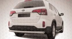 12 999 р. Одинарная защита заднего бампера из трубы диаметром 76 мм Slitkoff KIA Sorento XM рестайлинг (2012-2015) (Нержавейка, Полированная)  с доставкой в г. Краснодар. Увеличить фотографию 1