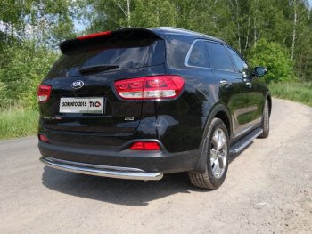 Защита заднего бампера ТСС (нержавейка d 60,3 мм) KIA (КИА) Sorento (соренто)  UM/Prime (2014-2018) UM/Prime дорестайлинг