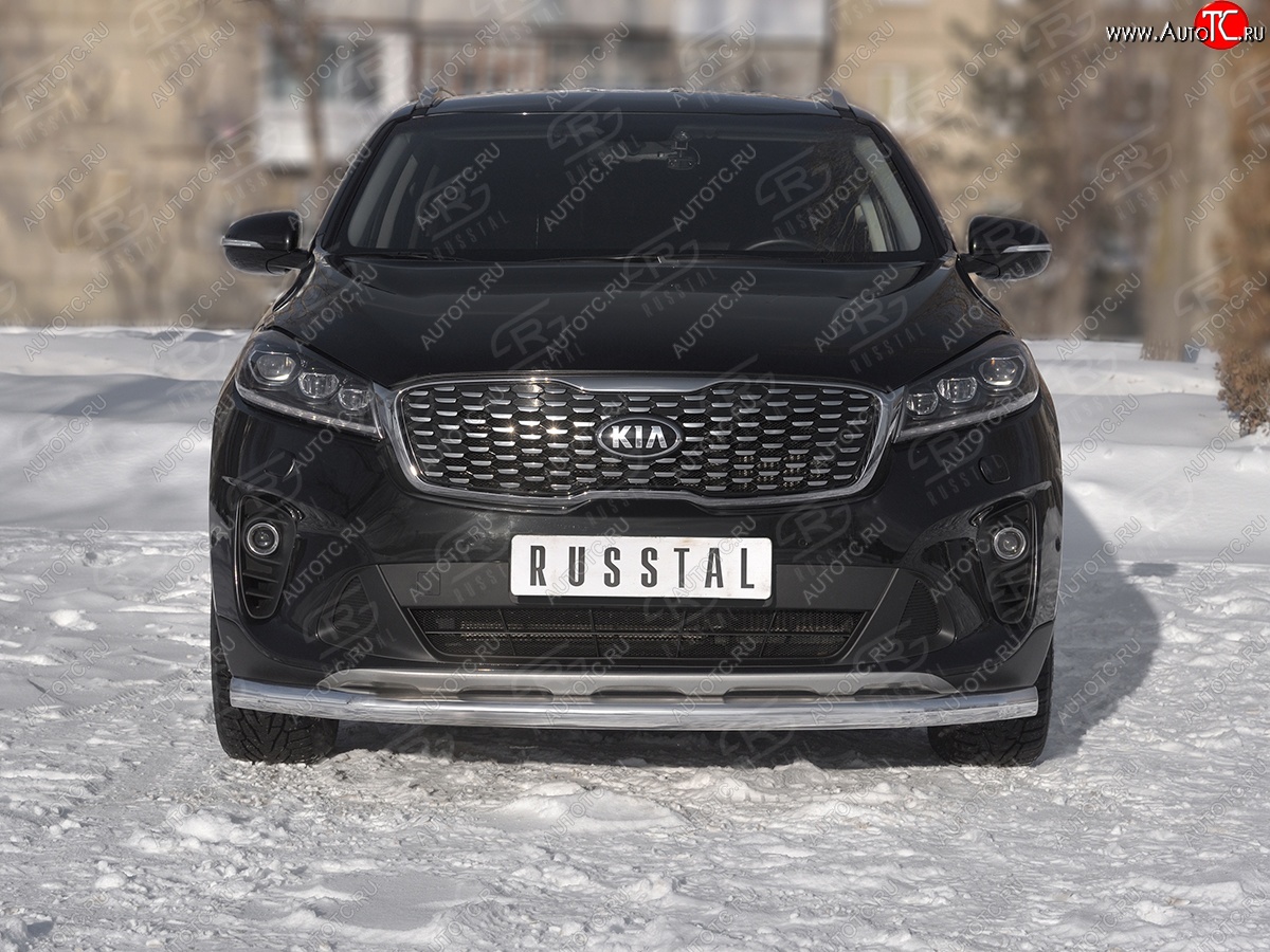 16 999 р. Защита переднего бампера (Ø63 мм, нержавейка) SLITKOFF  KIA Sorento  UM/Prime (2018-2020) рестайлинг  с доставкой в г. Краснодар