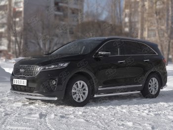 16 999 р. Защита переднего бампера (Ø63 мм, нержавейка) SLITKOFF  KIA Sorento  UM/Prime (2018-2020) рестайлинг  с доставкой в г. Краснодар. Увеличить фотографию 2