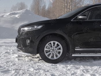 16 999 р. Защита переднего бампера (Ø63 мм, нержавейка) SLITKOFF  KIA Sorento  UM/Prime (2018-2020) рестайлинг  с доставкой в г. Краснодар. Увеличить фотографию 3