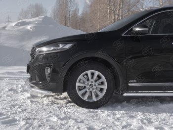 20 899 р. Защита переднего бампера (2 трубы Ø63 и 42 мм, нержавейка) SLITKOFF KIA Sorento UM/Prime рестайлинг (2018-2020)  с доставкой в г. Краснодар. Увеличить фотографию 3