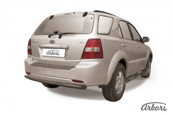 5 399 р. Защита заднего бампера Arbori (черная, 1 труба d57 mm). KIA Sorento BL дорестайлинг (2002-2006)  с доставкой в г. Краснодар. Увеличить фотографию 1