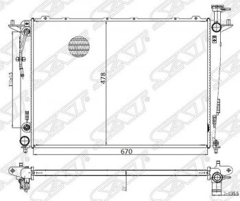 Радиатор двигателя SAT (пластинчатый, АКПП) KIA Sorento XM рестайлинг (2012-2015)