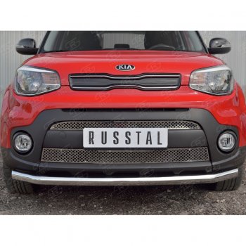 5 999 р. Решетка радиатора Russtal лист KIA Soul PS дорестайлинг (2014-2016) (Неокрашенная)  с доставкой в г. Краснодар. Увеличить фотографию 2