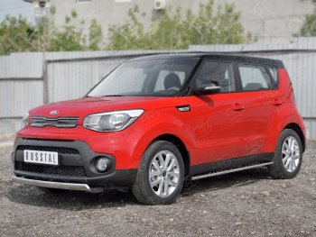 10 349 р. Защита переднего бампера (Ø75х42 мм, нержавейка) Russtal  KIA Soul  PS (2014-2016) дорестайлинг  с доставкой в г. Краснодар. Увеличить фотографию 3